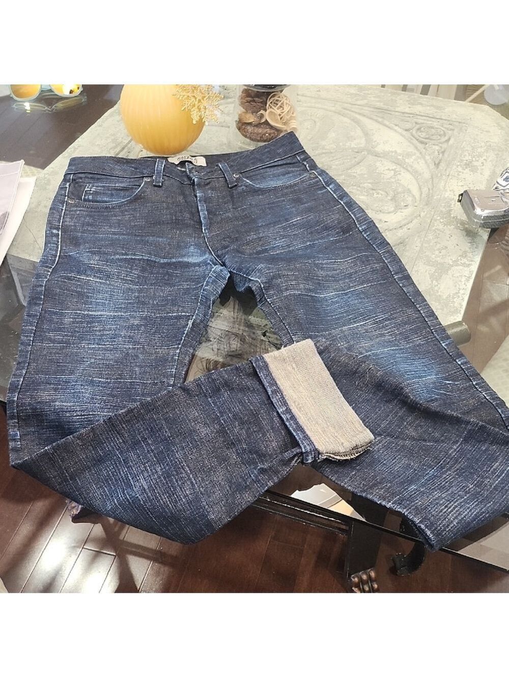 Naked And Famous Slim 14 Oz Paterned Japanese Denim Jeans 29x33